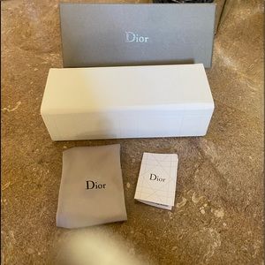 Dior eyeglass case and box with polishing cloth